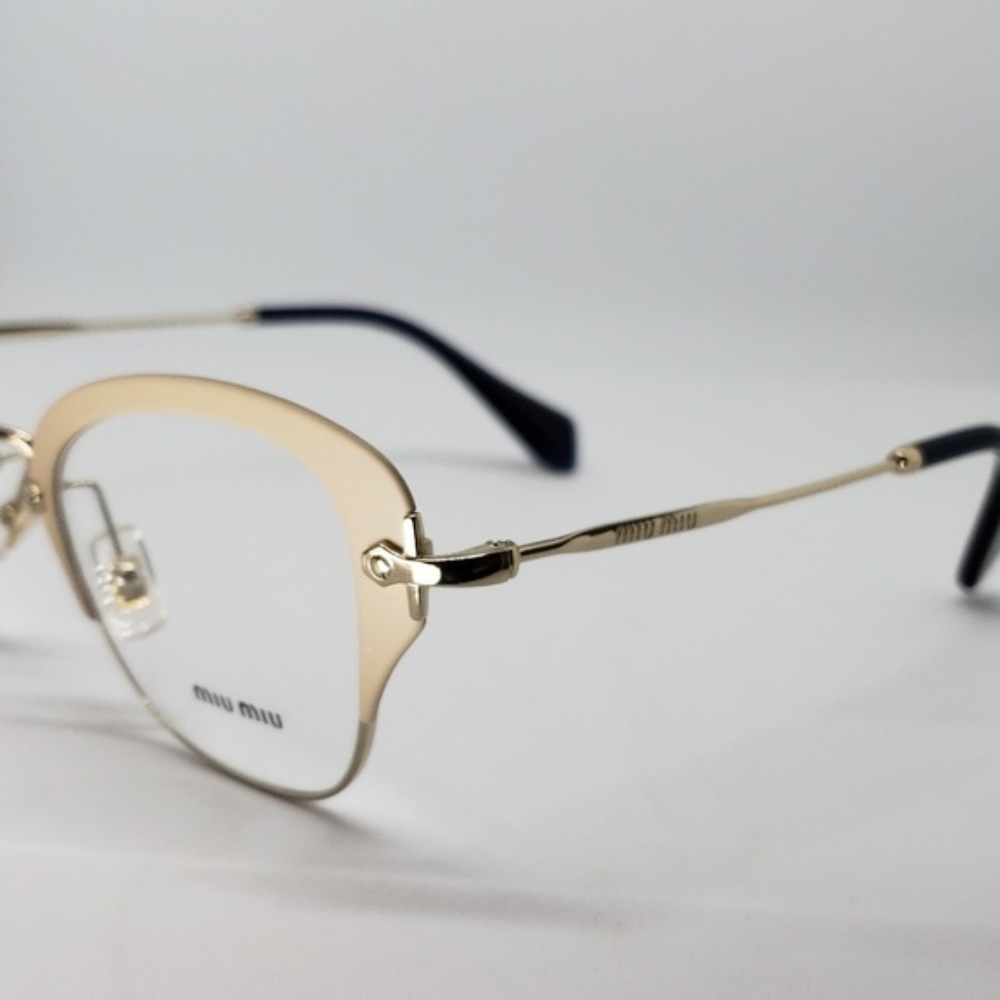 Miu Miu Rx Eyeglasses Matte Ivory In Gold Frame - Picture 3 of 7